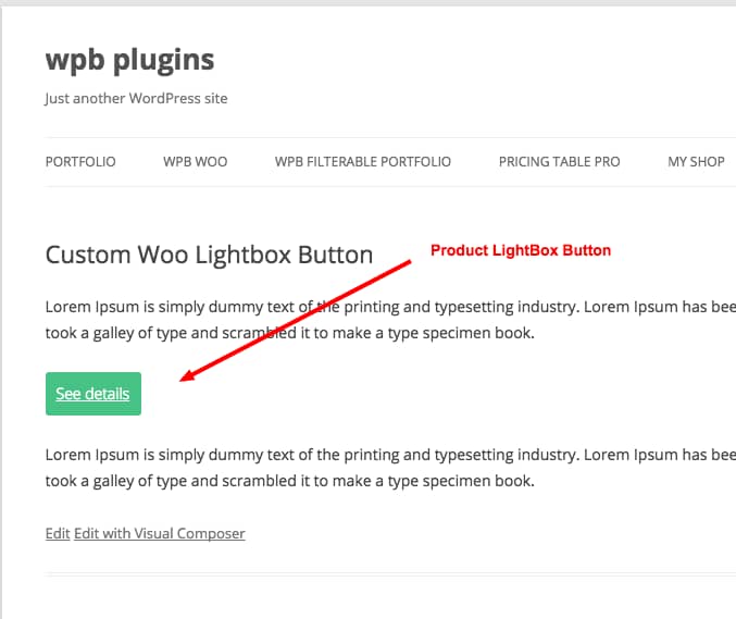 Custom Woo Lightbox Button wpb plugins