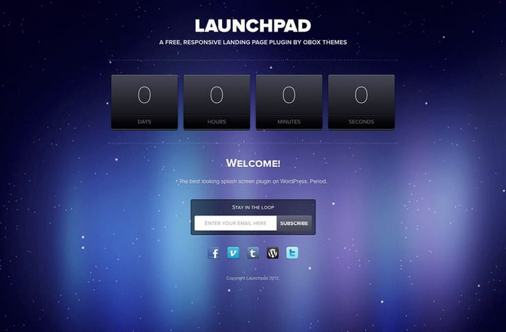 launchpad wordpress coming soon website template